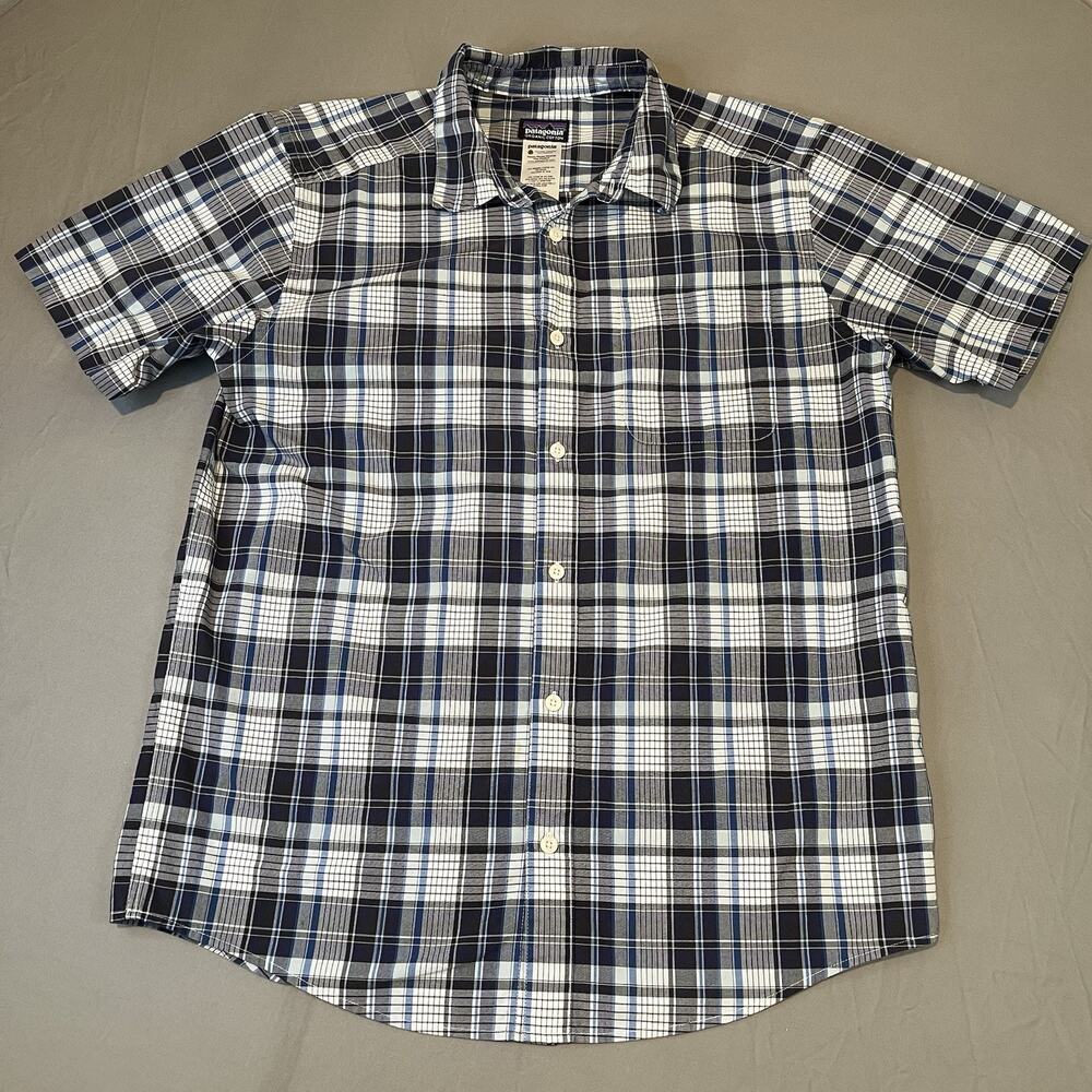 Patagonia Shirt mens Medium multicolor Plaid Organic Cotton short sleeve